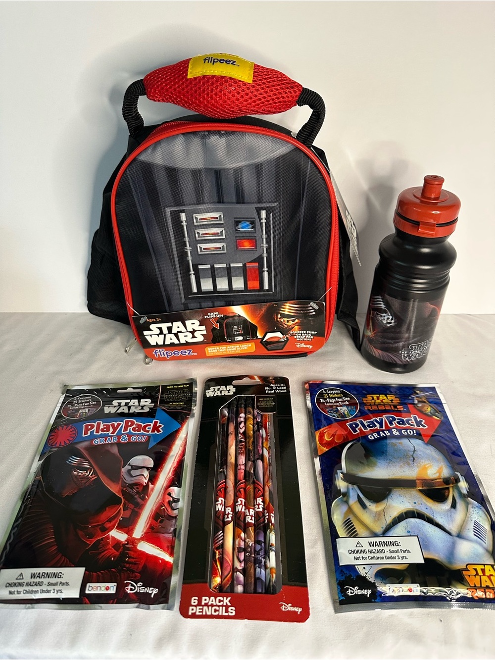 Star Wars Darth Vader Flipeez Lunch Bag, Water Bottle, Activity Sets and Pencils